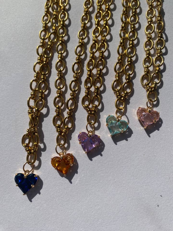 Chunky heart necklace for wholesale by Sian Mellor