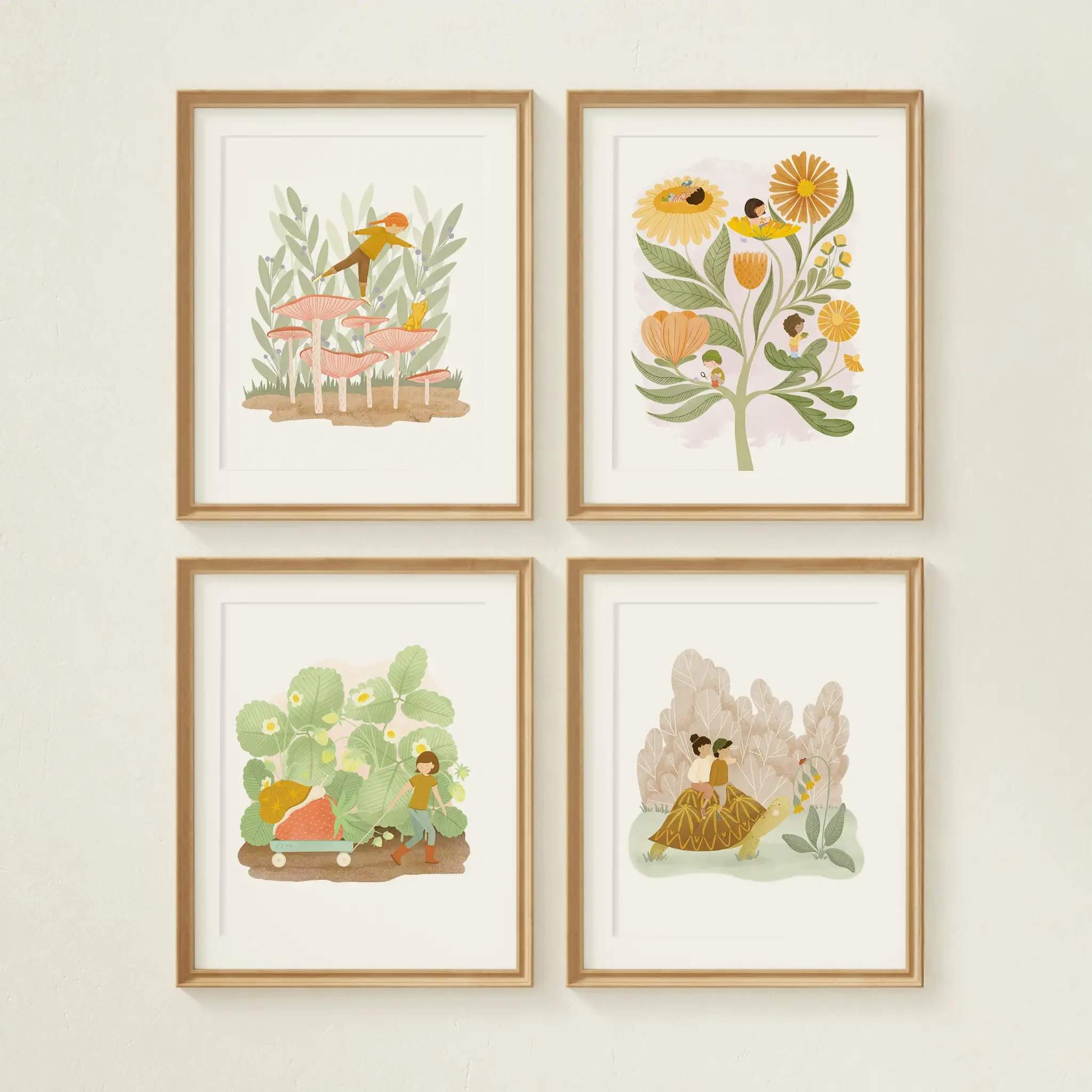 oh, little wren - Wholesale Art Print - Art Print 8x10 | Leaning In | Kid among Mushrooms Kid Art3