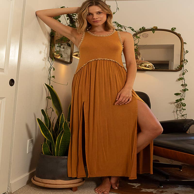 Relaxed but Not Least Sage Green Ribbed Sleeveless Maxi Dress