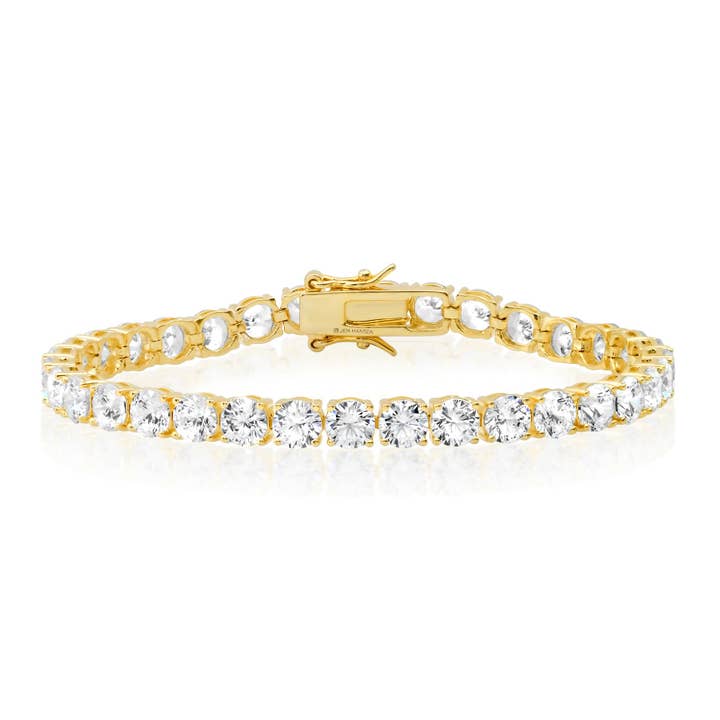 5MM ROUND CZ TENNIS BRACELET, GOLD for wholesale by JEN HANSEN