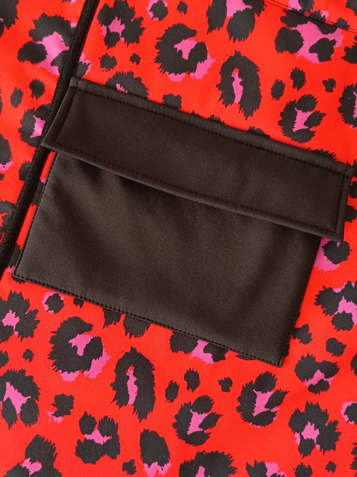 Avental de scooter_Red Leopard por atacado de JUP'ON