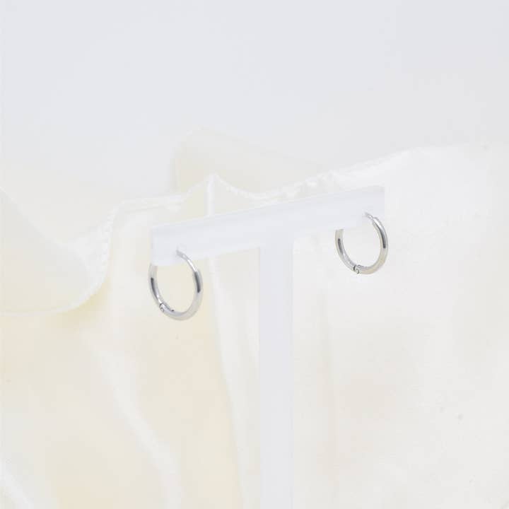 Kapyco - Wholesale Dangle Earrings - Mini steel hoop earrings - BO1002277