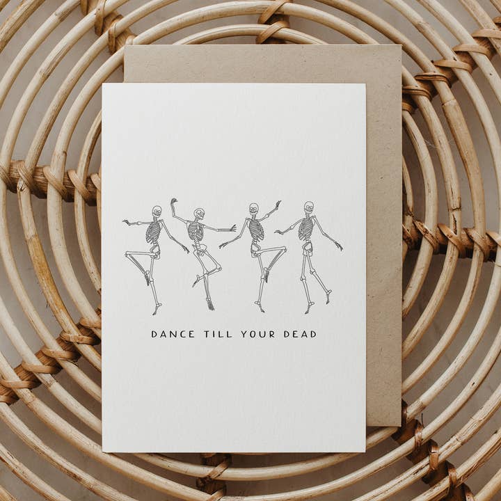 Dans tot je dood bent | Wenskaart voor wholesale door Highland Park Paper Co