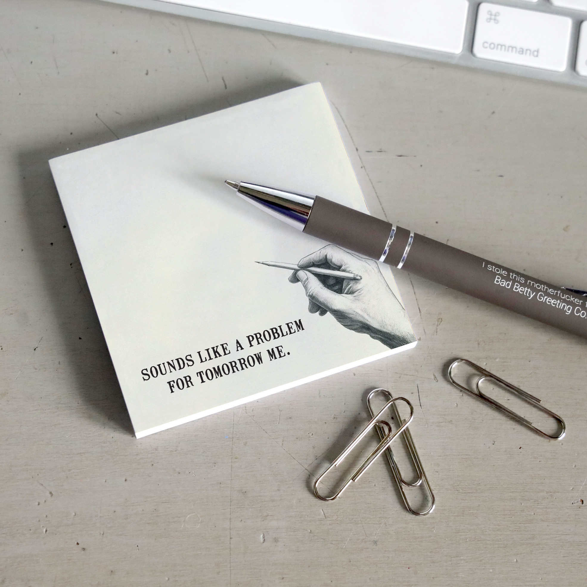 Bad Betty Greeting Co. - Wholesale Sticky Notes - Sounds Like a Problem for Tomorrow Me Funny Sticky Note Pad1