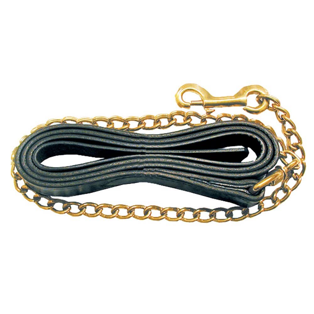 Intrepid International - Wholesale Pet Leash - Dog - 1" x 8-1/2' Leather Lead with 30" Chain0