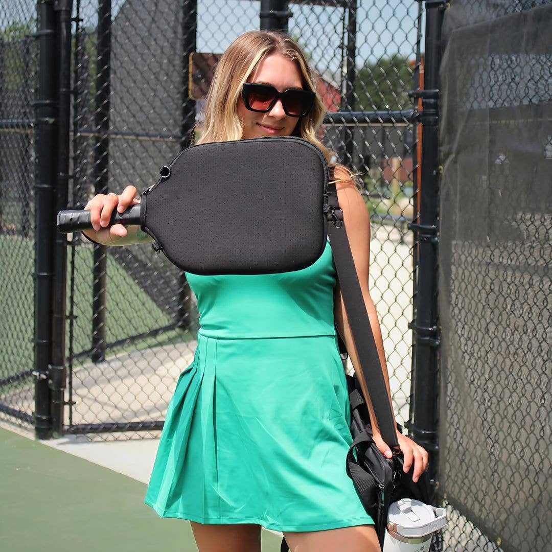 Posh Pickler Pickleball - Wholesale Sporting Accessories - NEW! Pickleball Paddle Cover w/Shoulder Strap - black1