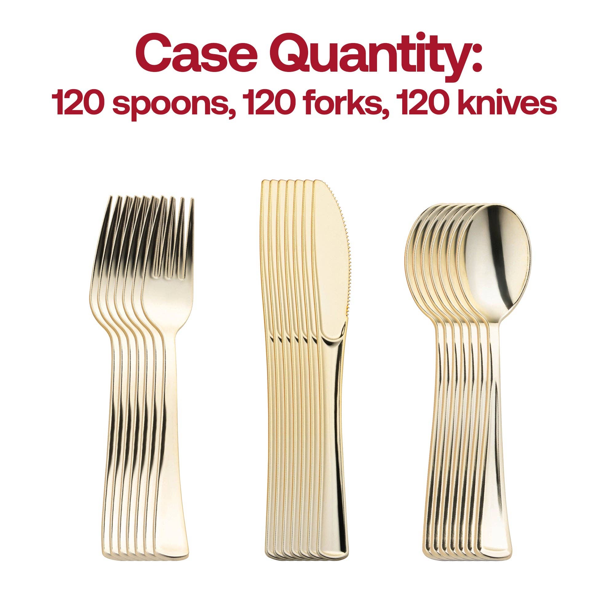 Smarty had a Party - Wholesale Assorted Cutlery Set - Gold Classic Cutlery Plastic Silverware Set - 120 Guests2
