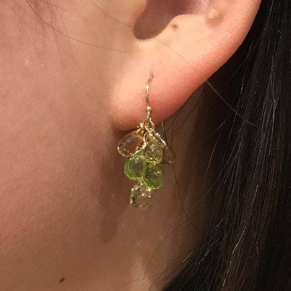 Mabel Chong - Wholesale Dangle Earrings - Petite Clusters in Greenery1