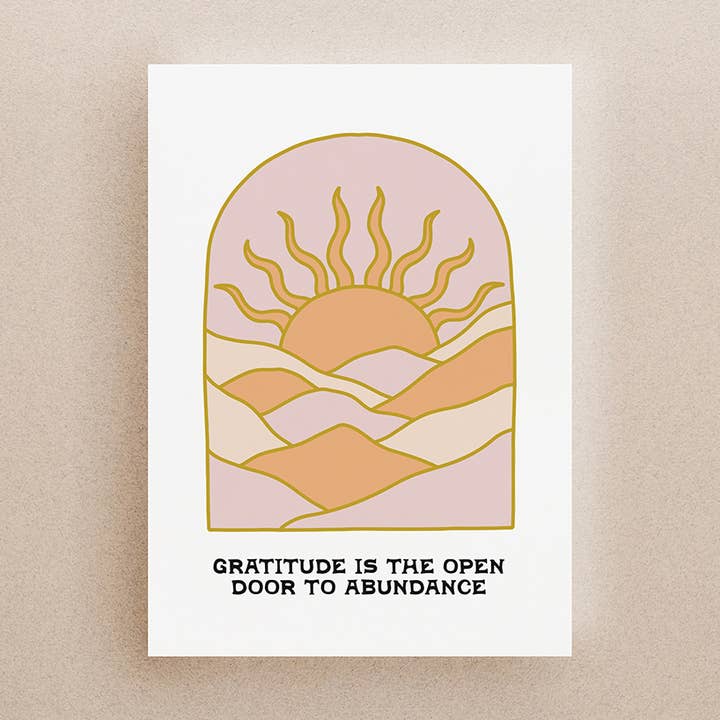 Ark Made - Wholesale Everyday Greeting Card - Gratitude is the Open Door to Abundance Greeting Card0