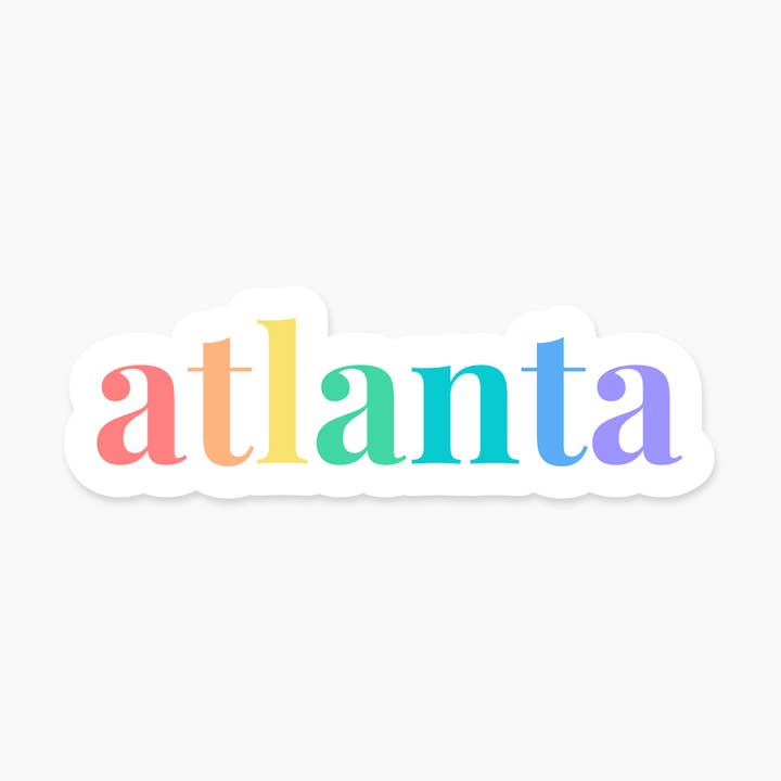 Atlanta, Georgia 2,5 x 1 pollice - Adesivo quotidiano per la vendita all'ingrosso da parte di Footnotes