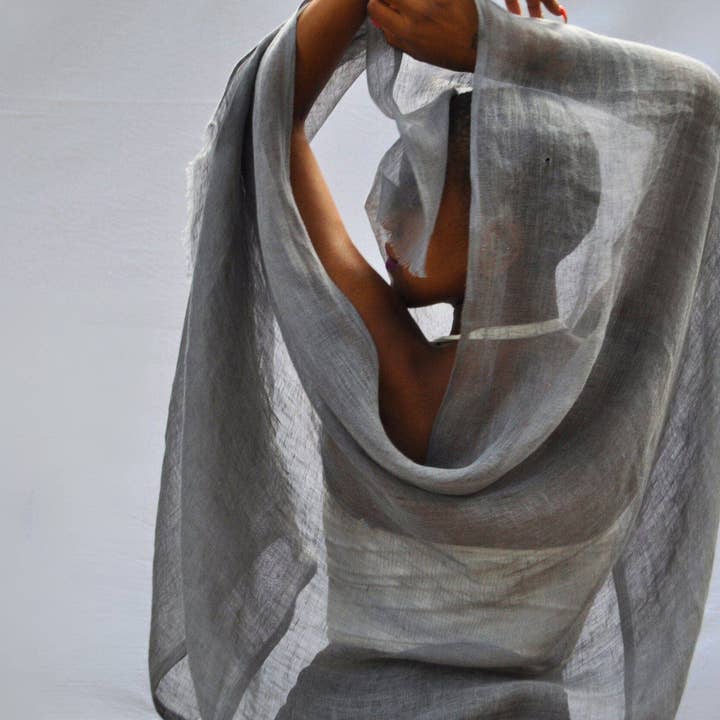 Sabahar Europe - Wholesale Wrap – Women's - Telba Pure Linen Handwoven Shawl4