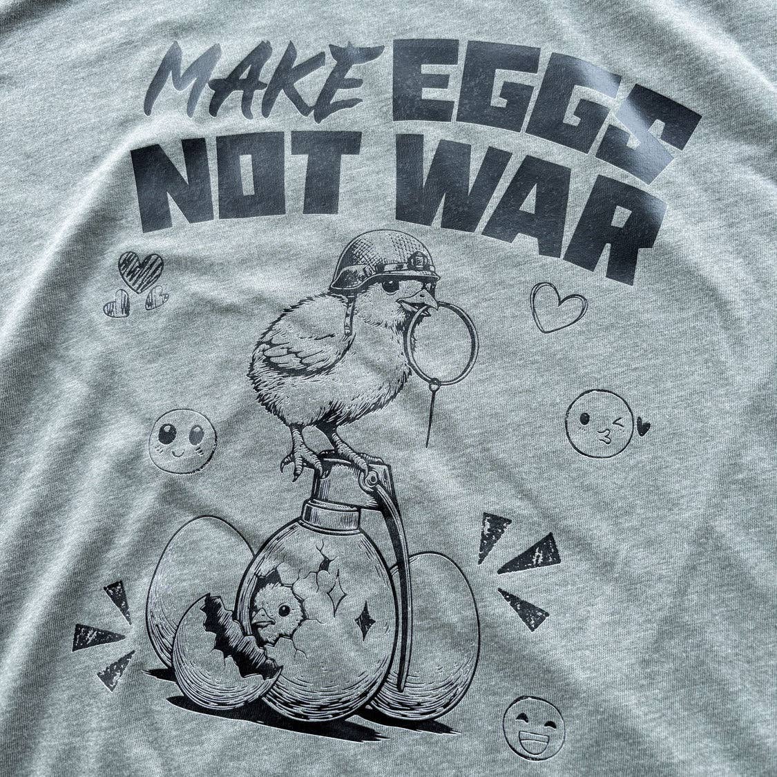 The Chicken Bawks - Wholesale Screen Printed T-Shirt - Unisex - Make Eggs Not War2