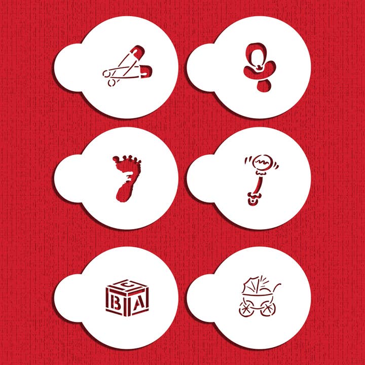 Baby Cupcake och Cookie stencils för wholesale av Designer Stencils