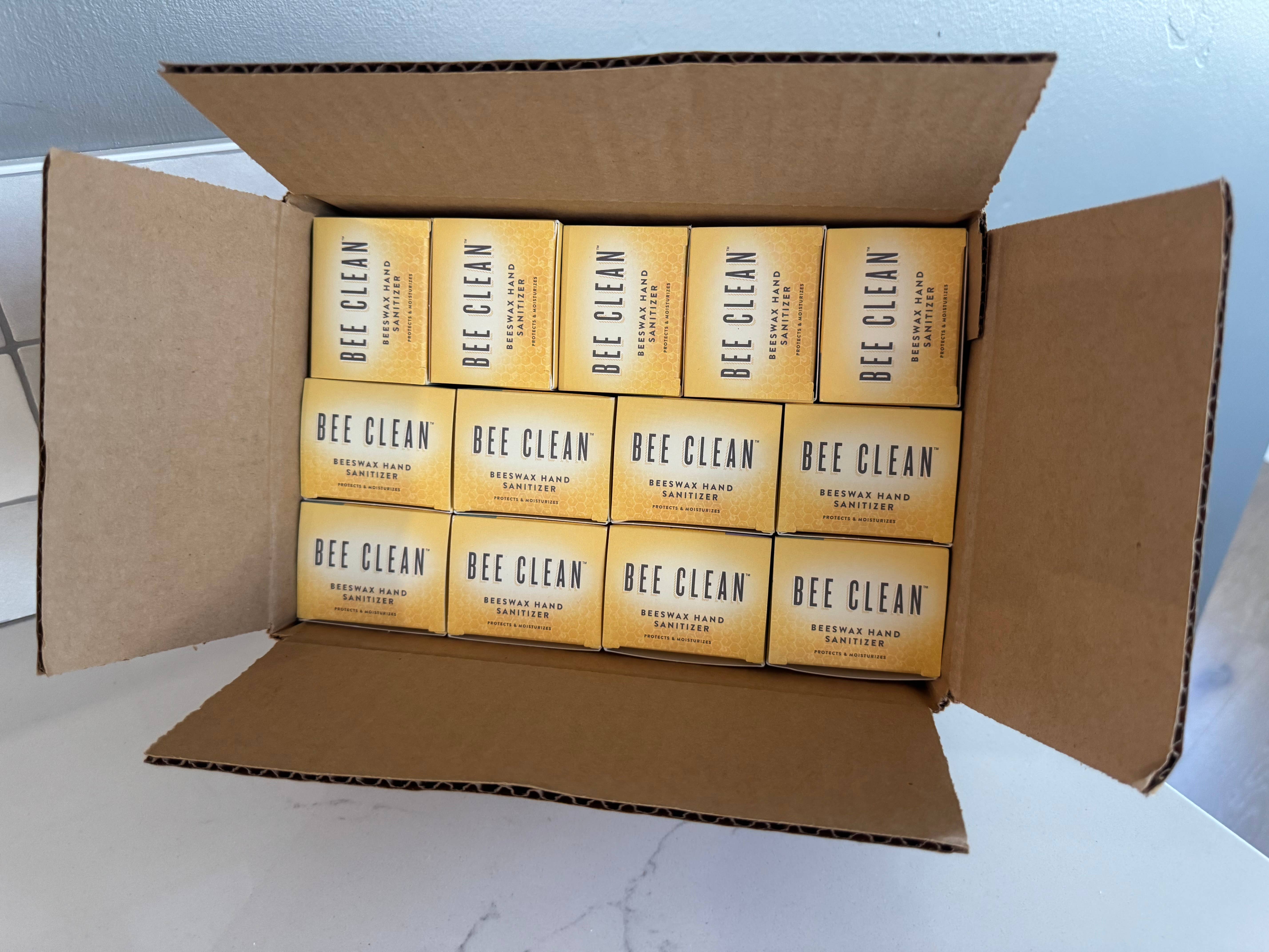 Bee Clean - Vente Désinfectants pour les mains - Désinfectant pour les mains à la cire d'abeille biologique Bee Clean-13 agrumes 4 paquets6