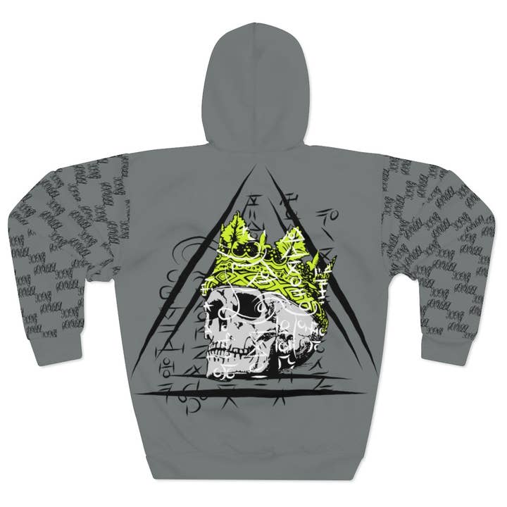 Skull King Unisex Grey Pullover Hoodie 2022 edition for wholesale by ETHANOL TEARS LTD