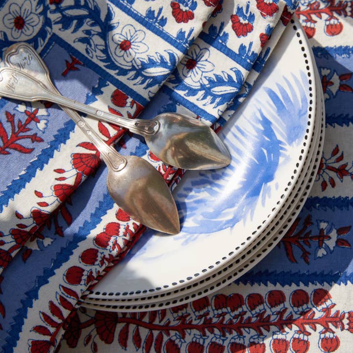 Couleur Nature - Wholesale Dinner & Cloth Napkin - Avignon Napkins Red & Blue Set of 62