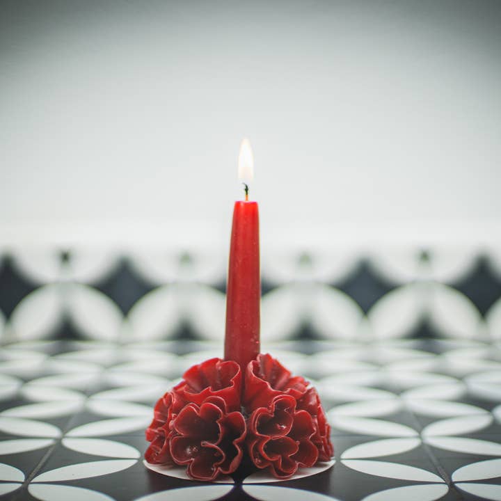 1 vela hecha a mano, estilo flor de dalia, color rojo para venta al por mayor de Guare