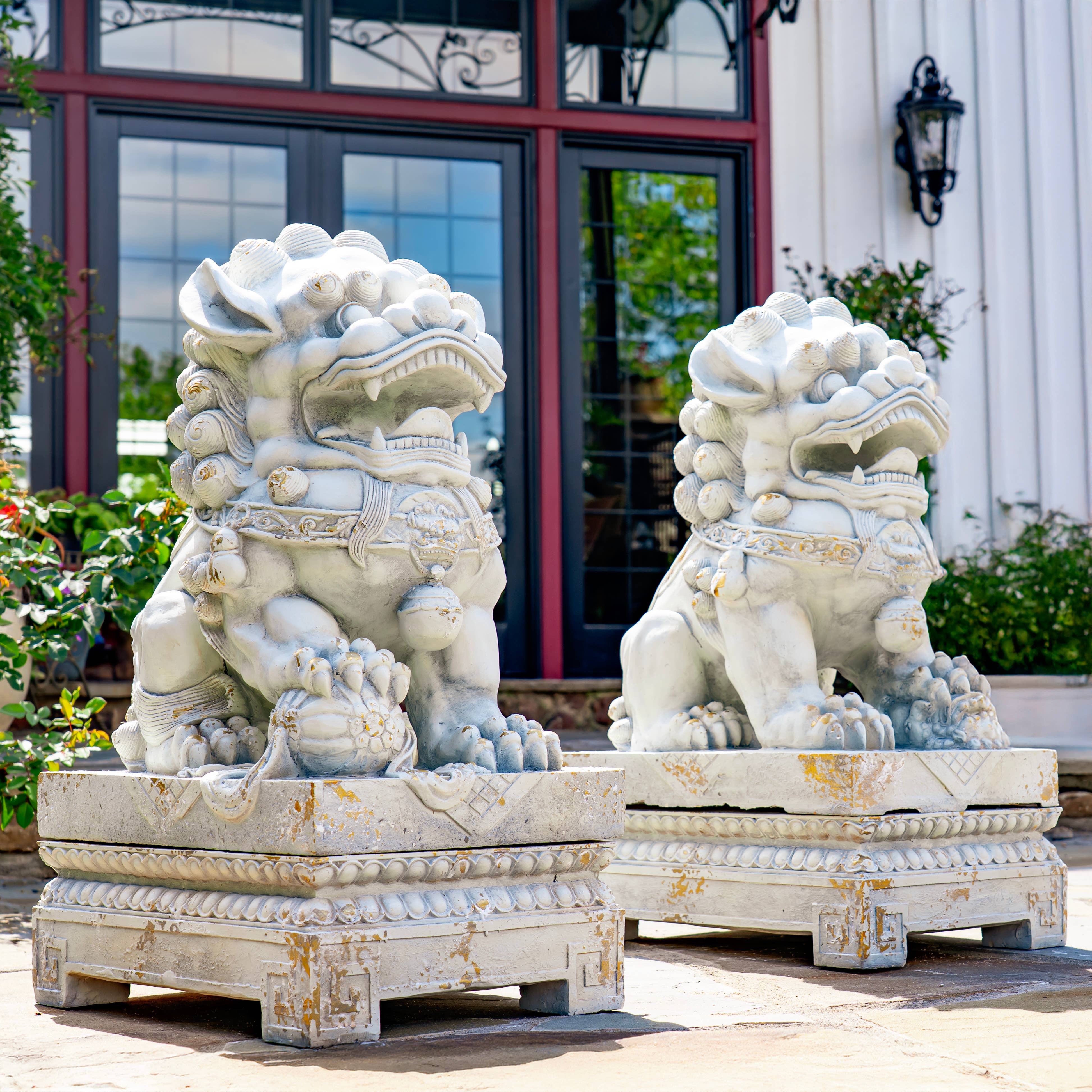 Zaer Ltd. International - Wholesale Sculpture - Magnesium Foo Dog Statues "Gan & An" 2PC/Set- Options0