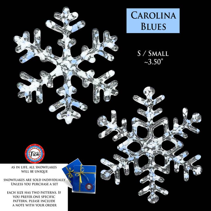 studioTica - Wholesale Ornament - Handmade Glass Snowflake - Carolina Blues0