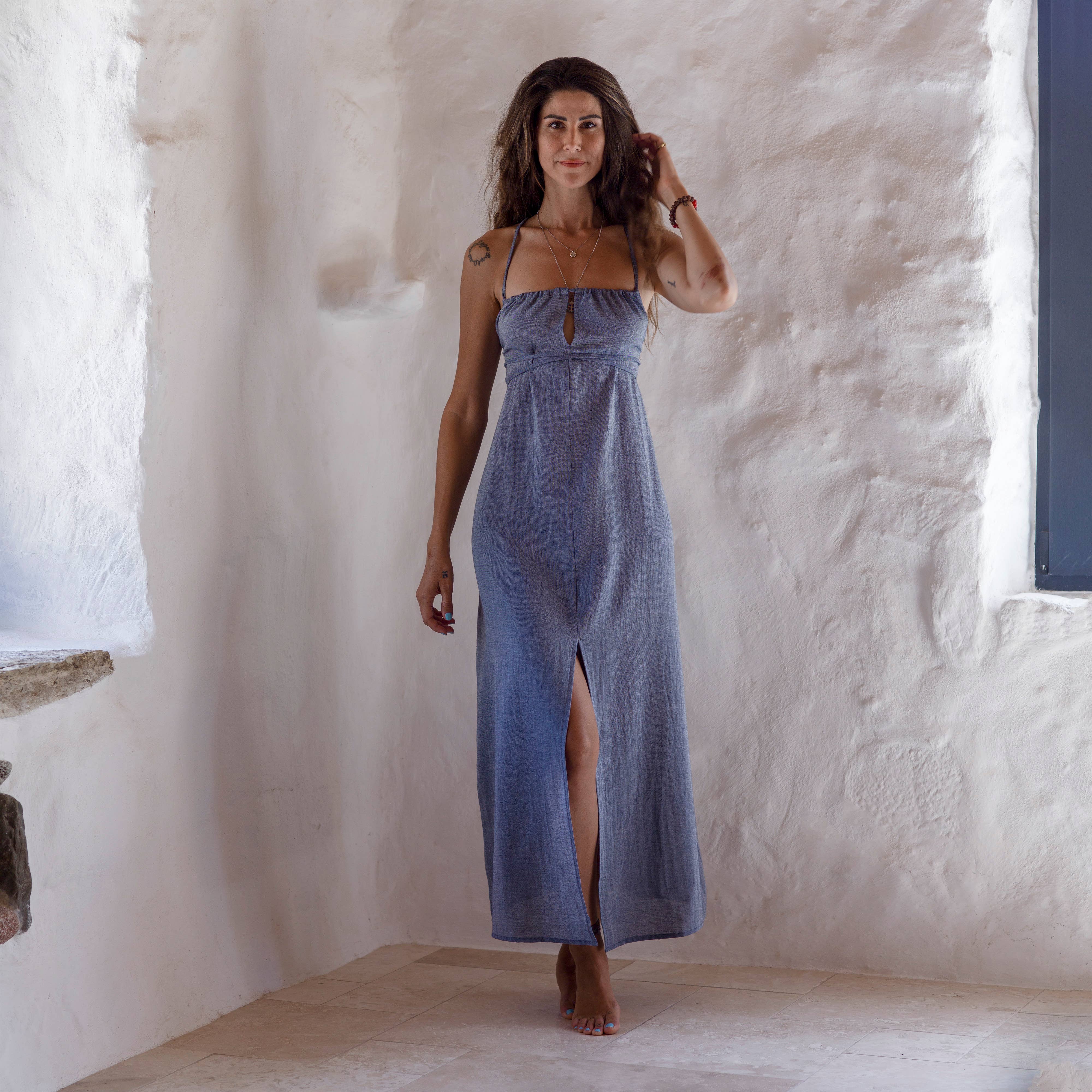 loom.ist – Großhandel Kleid – Damen – Sile Maxi-Kleid mit Schnürung23