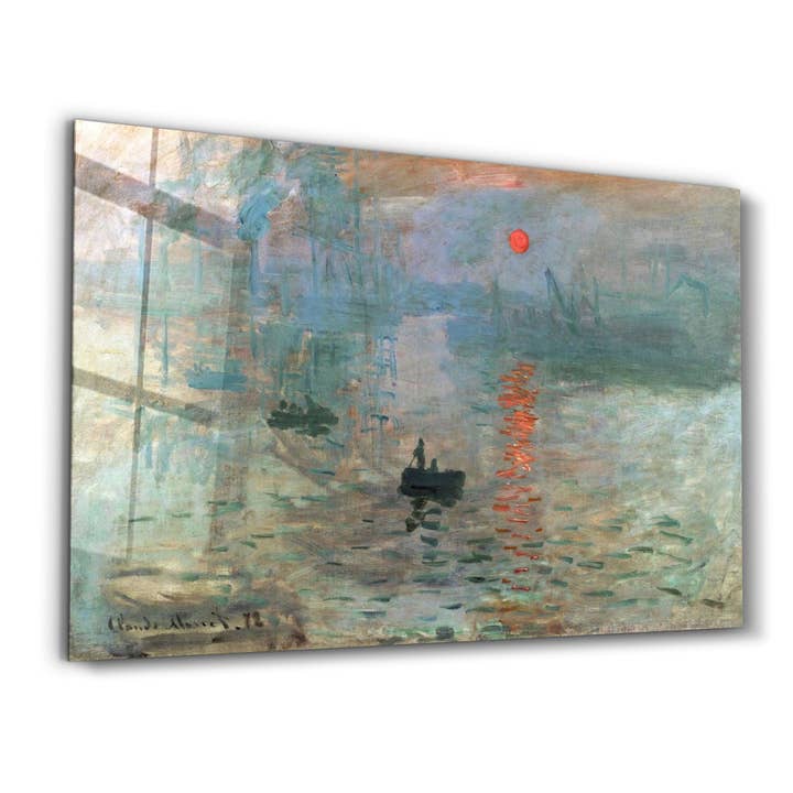 Impression, soleil levant de Claude Monet (1872) | Art mural en verre pour la vente par Artdesigna KG
