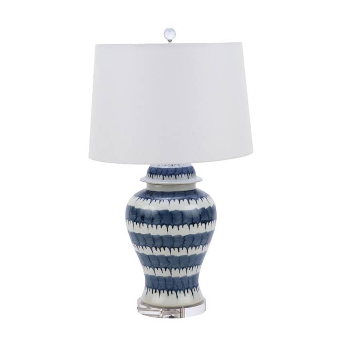 Legend Accents - Wholesale Accent/Desk Lamp - Blue and White Drip Table Lamp