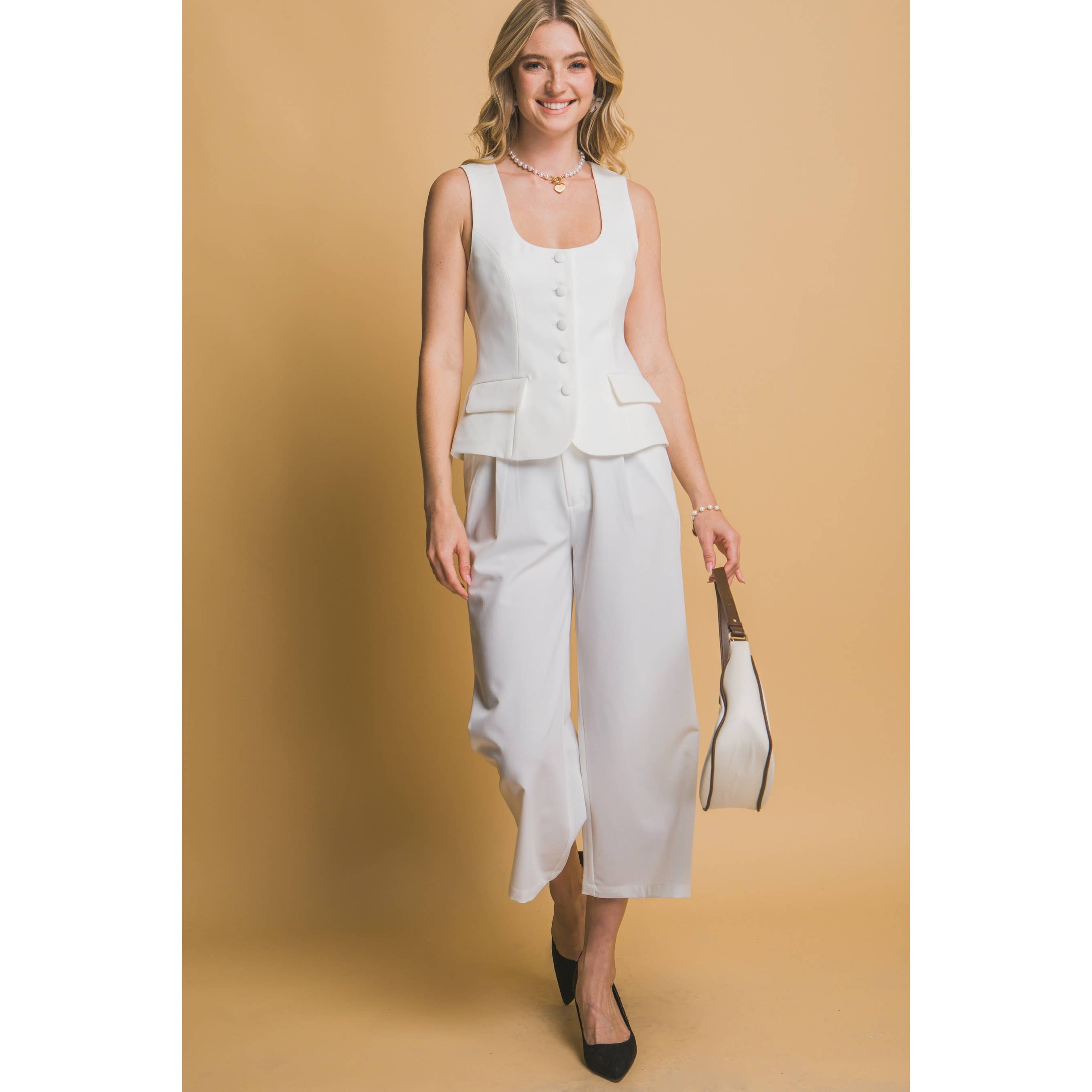 Apolline – wholesale Byxor - Dam – Breda byxor med veck och resårmidja10