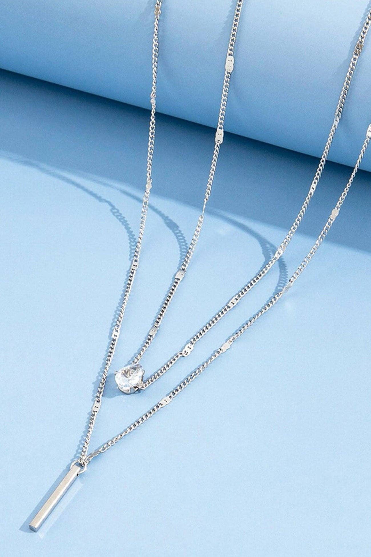 WoodWristCo - Wholesale Halskettinghanger - Gestapelde ketting met rhinestone kwastje en hanger4