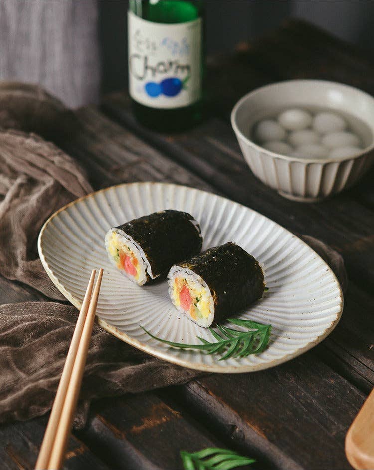 Gohobi （We cover U.S. import duties） - Wholesale Dinner plate - Gohobi Handmade Ceramic Japanese Style Oval Plate4