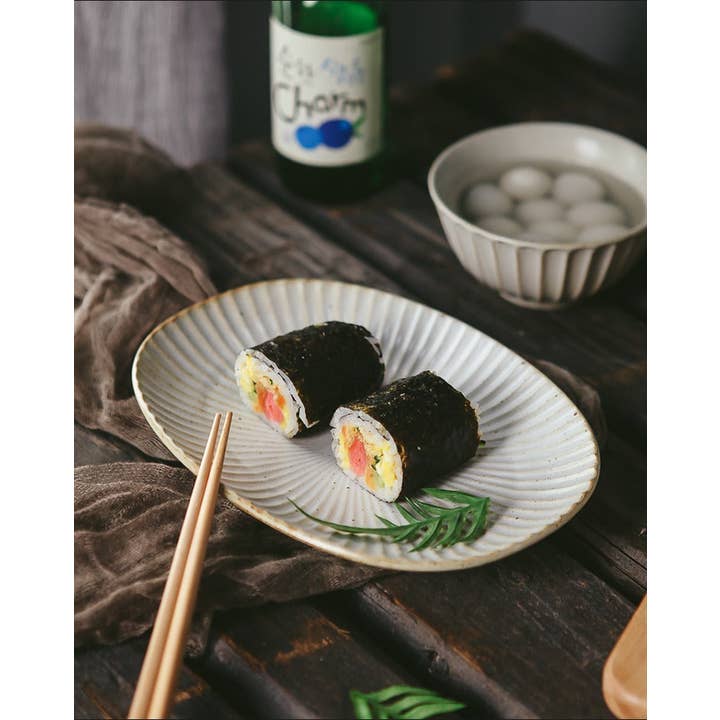 Gohobi (We cover U.S. import duties) - Wholesale Dinner plate - Gohobi Handmade Ceramic Japanese Style Oval Plate4