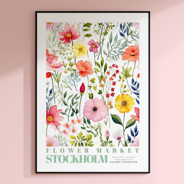Green Stockholm Flower Market Poster for wholesale on Faire2