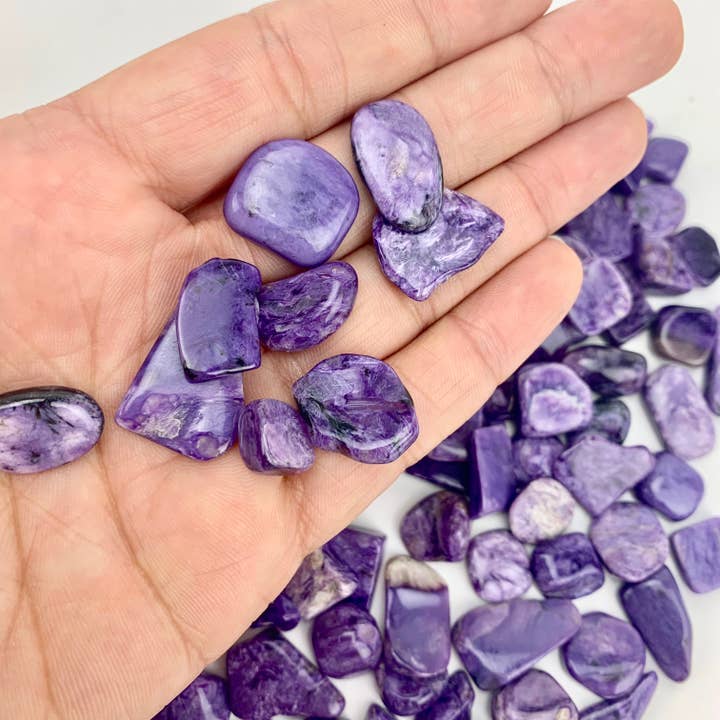 Pelham Grayson Rose - Wholesale Spiritual Stone/Crystal - Charoite Tumbled | 10-25mm | Russia | 200 grams4