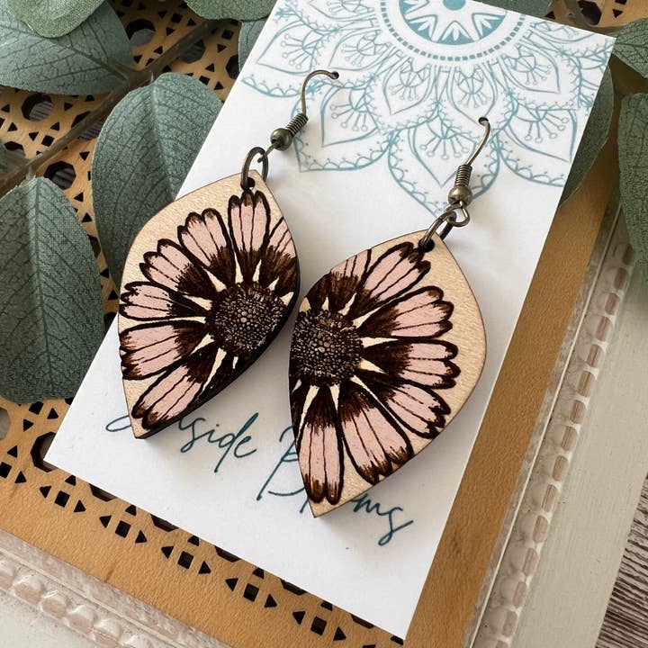 Seasideblooms - Wholesale Dangle Earrings - Boho cute hand painted lightweight maple wood2
