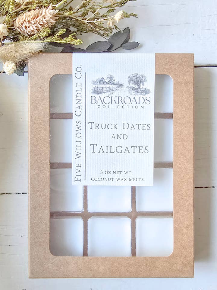 Truck Dates & Tailgates Wax Melts for wholesale by Five Willows Candle Co.