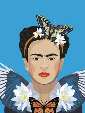 Frida Kahlo Magpie | Birthday | Blank Greeting Card for wholesale by LAURA NILES DESIGN