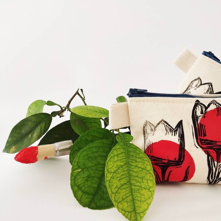 The Ink Job - Wholesale Pouch - Women's - Red Tulip Canvas Pouch3