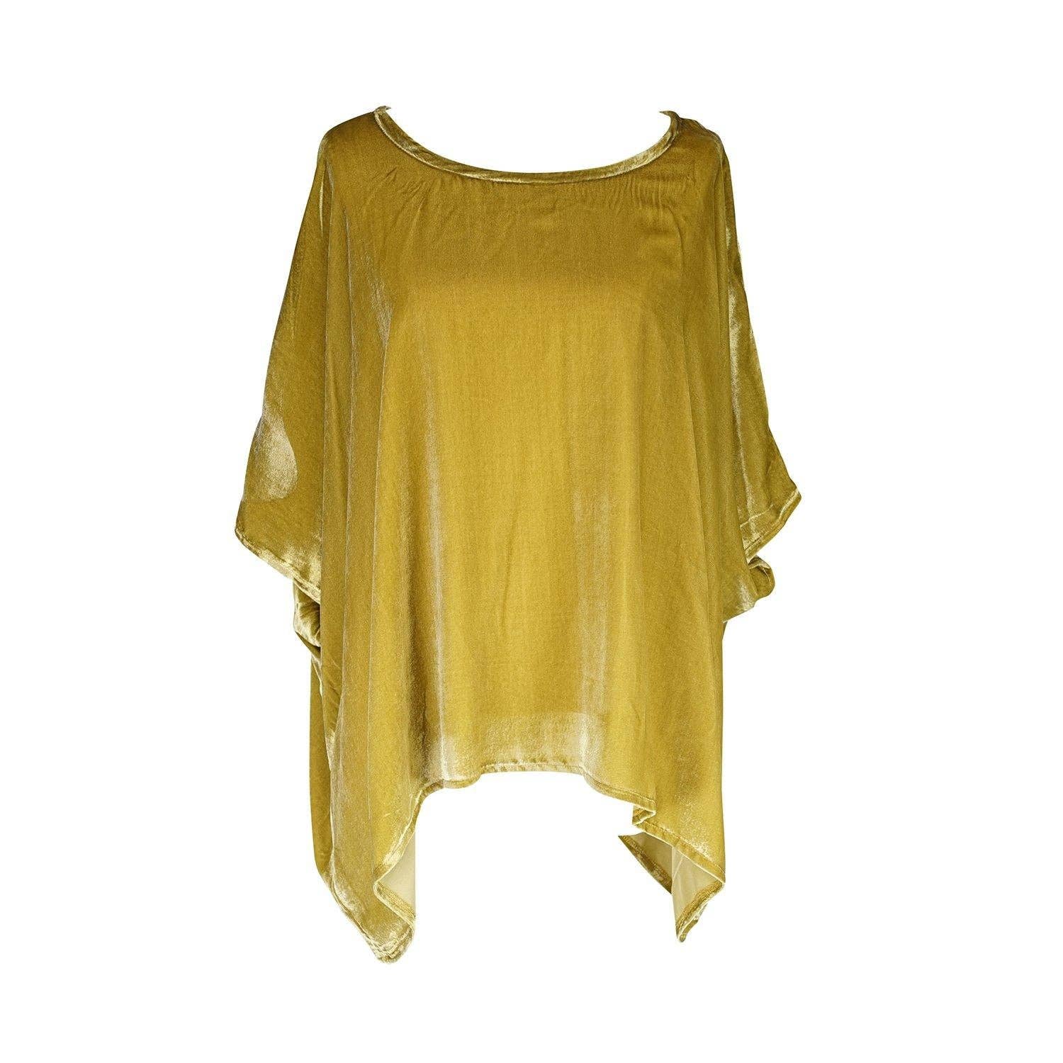 Jennafer Grace - Venta al por mayor Blusa - Mujer - Top pañuelo de terciopelo de seda chartreuse8