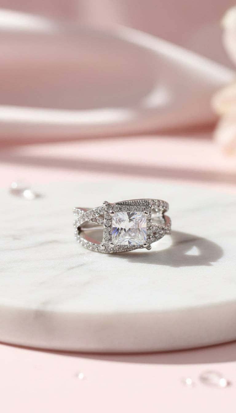 Arya Jewellery Wholesale – wholesale Jewellery set – Princess Cut Crystal Ring Box set of 120