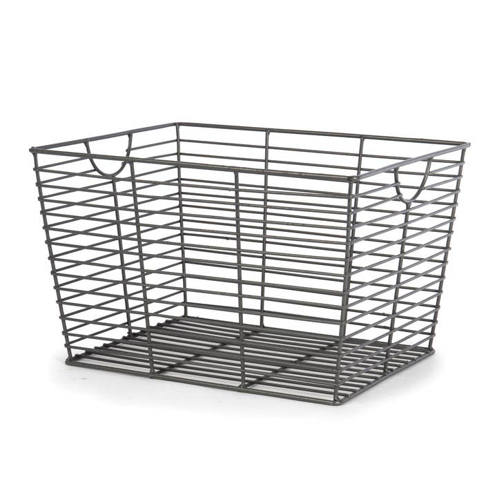 Willow Group - Wholesale Basket - RECT WIRE BIN- PEWTER