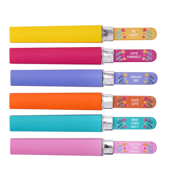CGB Giftware - Wholesale Retailer Display - Beauty & Wellness - Live Happy 6 Assorted Glass Nail Files In Display1
