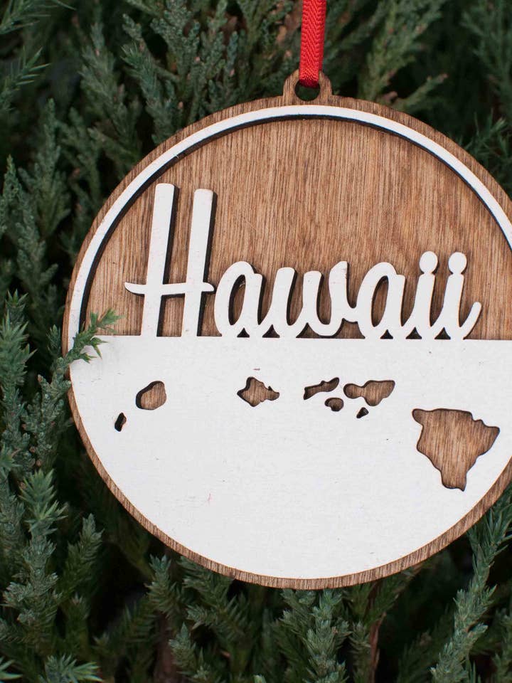 Hawaii Christmas Ornament for wholesale by The Little Ornament Shop