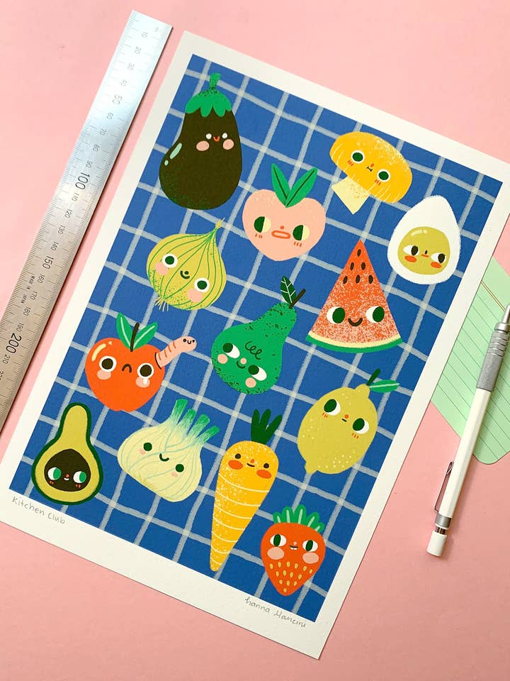 Kitchen Club - A4 Print for wholesale by Hannakin