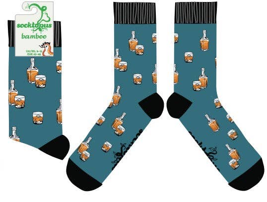 BLUE Whiskey Bamboo Socks for wholesale on Faire3