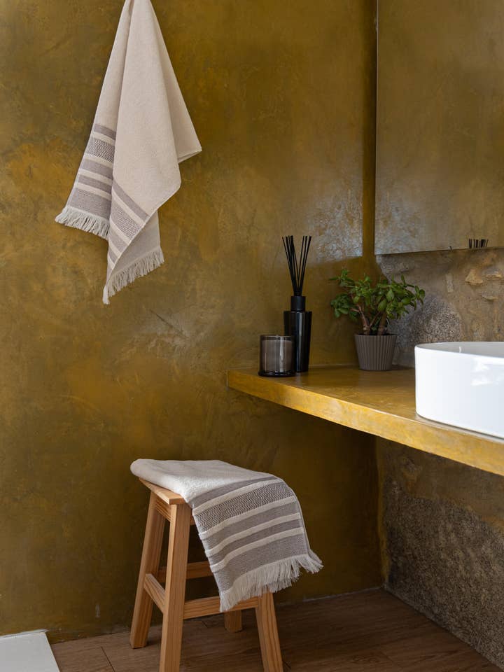 Premium Cotton Bath Towel MORNING DUNES. Limited edition. for wholesale by SOWL