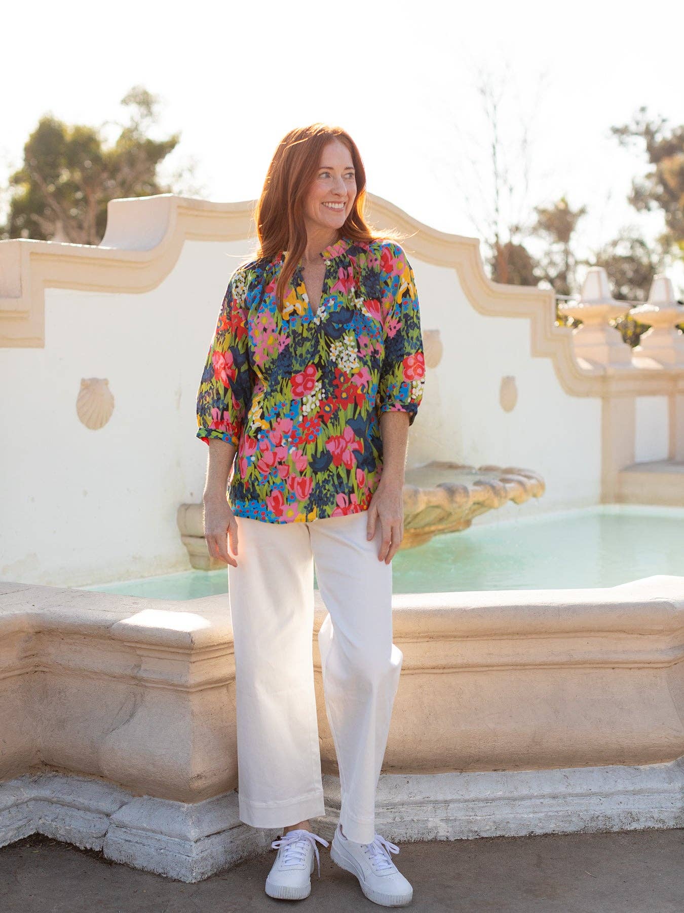 Lesley Evers - Wholesale Blouse - Women's - CAMILLE top Queen's Garden2