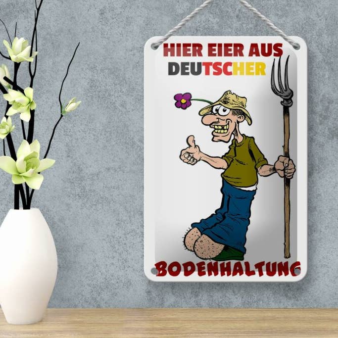 Femer - Wholesale Sign - Tin sign note 12x18cm eggs made from German farming decorative sign