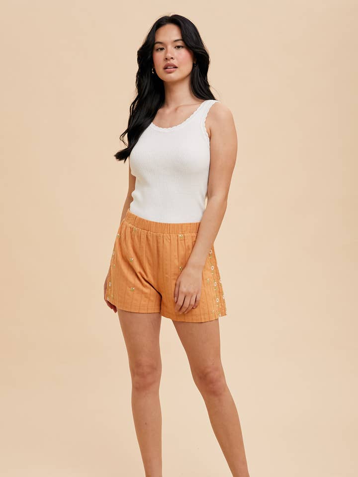 FLORAL EMBROIDERED SHORTS for wholesale by In Loom