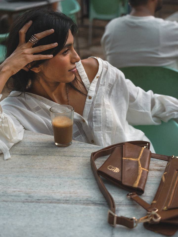 Sistema a tracolla Seiki Shiatsu in tan per la vendita all'ingrosso da parte di Econock