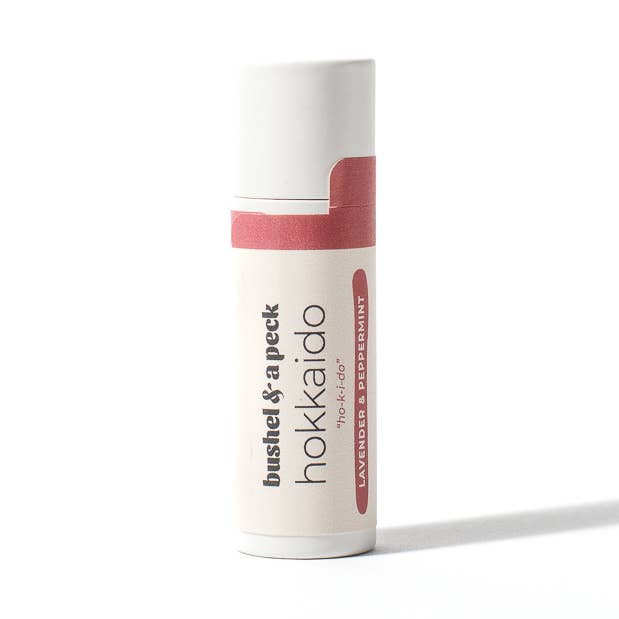 Hokkaido Lip Balm: Lavender + Peppermint - Paperboard Tube for wholesale by Bushel & a Peck Organic Skincare and Beauty