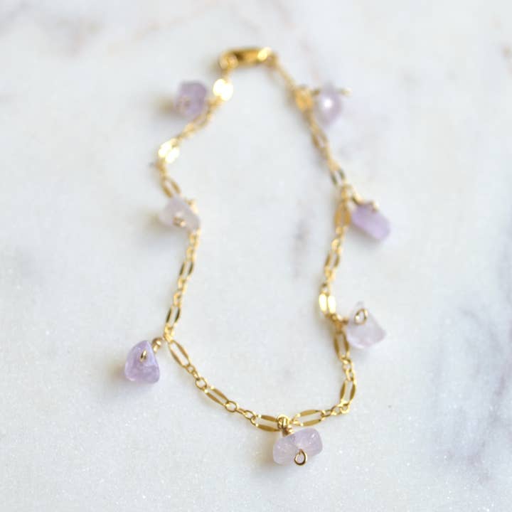 Bracciale a catena con ametista per la vendita all'ingrosso da parte di Salty But Sweet